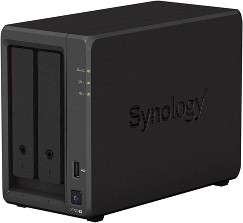 Synology 2-Bay DiskStation DS723+ (بدون أقراص) ووحدة ترقية الشبكة تضيف 1x 10GbE RJ-45 (E10G22-T1-Mini) in Kuwait