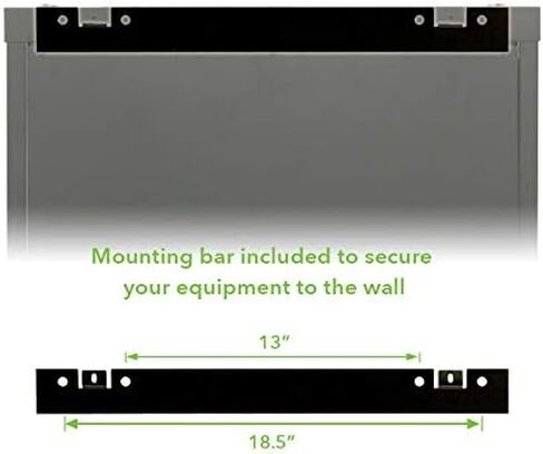 Navepoint 18U Deluxe IT حاوية خزانة مثبتة على الحائط مقاس 19 بوصة رف شبكة الخادم مع قفل باب زجاجي مقاس 16 بوصة باللون الأسود العميق مع أرفف in Saudi Arabia
