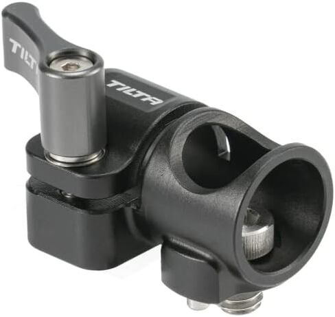 Tilta 15mm Rod Holder to 1/4″-20 Adapter (Side Mounted) Aluminum, Durable and Lightweight, Connect Accessories, Follow Focuses, Lens Supports, Locating Pin (Black) | TA-15RH-1420S-B in Saudi Arabia