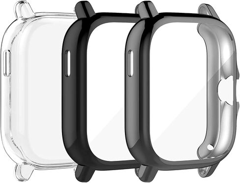 Screen Protector Case Compatible with Amazfit GTS 2 Smartwatch Cases Soft TPU Shockproof Bumper (Black) in Kuwait