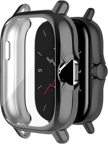 Screen Protector Case Compatible with Amazfit GTS 2 Smartwatch Cases Soft TPU Shockproof Bumper (Black) in Kuwait
