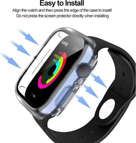 2 Pack Case for Apple Watch Series 3/2/1 38mm Screen Protector,Starlight | BHARVEST Cover with Tempered Glass Screen Protector for Apple Watch 38mm,Hard PC Bumper Scratch Resistant,Full Coverage in Kuwait
