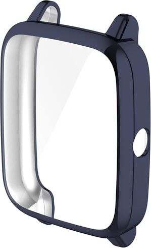3-Pack Screen Protector Case Compatible with Compatible with ID205L Veryfitpro Smartwatch Fitpolo ID205L Touch Screen 1.3 inch Protective Cover (Black+Blue+Silver) in Saudi Arabia