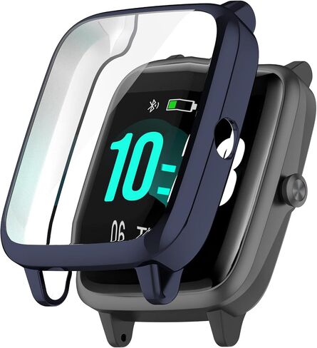 3-Pack Screen Protector Case Compatible with Compatible with ID205L Veryfitpro Smartwatch Fitpolo ID205L Touch Screen 1.3 inch Protective Cover (Black+Blue+Silver) in Saudi Arabia