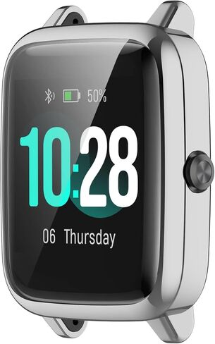 3-Pack Screen Protector Case Compatible with Compatible with ID205L Veryfitpro Smartwatch Fitpolo ID205L Touch Screen 1.3 inch Protective Cover (Black+Blue+Silver) in Saudi Arabia