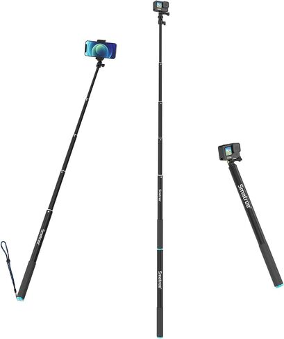 Smatree 86.6" Selfie Telescopic Stick for DJI OSMO 360/Osmo Action 6 | for Insta360 X5,GoPro Max 2/Hero 13/12/11/10,Osmo Action 5 Pro,AKASO EK7000,7.2ft Pole Compatiable with Camera and Phone in Kuwait