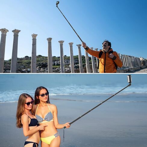Smatree 86.6" Selfie Telescopic Stick for DJI OSMO 360/Osmo Action 6 | for Insta360 X5,GoPro Max 2/Hero 13/12/11/10,Osmo Action 5 Pro,AKASO EK7000,7.2ft Pole Compatiable with Camera and Phone in Kuwait