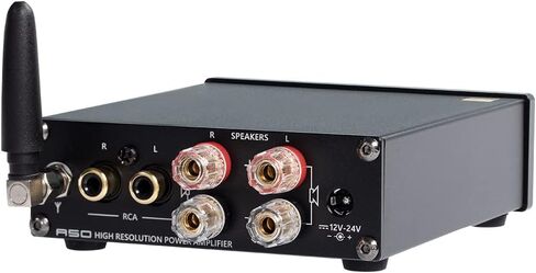 مضخم صوت ستيريو S.M.S.L A50، جهاز استقبال AMP بقدرة 100 وات × 2 Mini Hi-Fi وقناتين فئة D، TPA3116*2 Bluetooth 5.0 Bass وTreble 2.0 CH لمكبرات الصوت المنزلية مع جهاز التحكم عن بعد in Kuwait