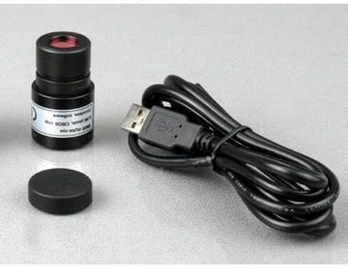 AmScope M149B-E Digital Compound Monocular Microscope, WF10x and WF20x Eyepieces, 40x-800x Magnification, LED Illumination, Brightfield, Single-Lens Condenser, Plain Stage, 110V or Battery-Powered, Heavy-Duty Metal Frame, Includes 0.3MP Camera and Softwar in Saudi Arabia
