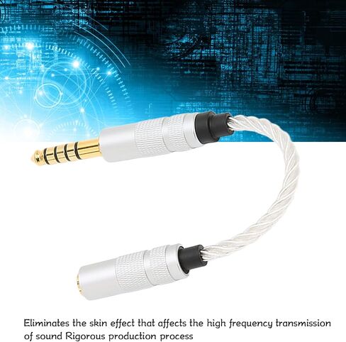 Tgoon 4.4mm Balanced to 3.5mm Stereo Cable, Prevent Interference Compact Clear Outer Skin Headphone Adapter Cable for Sound Player Audio Cable Extension Cords Electronics in Kuwait