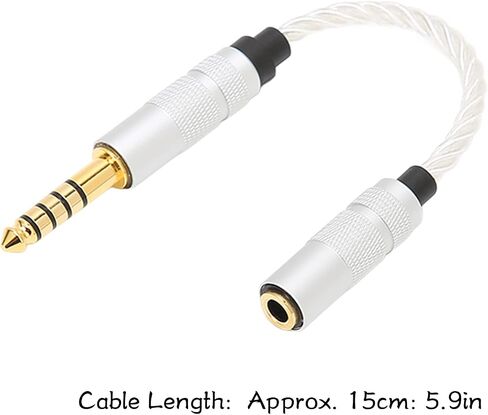 Tgoon 4.4mm Balanced to 3.5mm Stereo Cable, Prevent Interference Compact Clear Outer Skin Headphone Adapter Cable for Sound Player Audio Cable Extension Cords Electronics in Kuwait