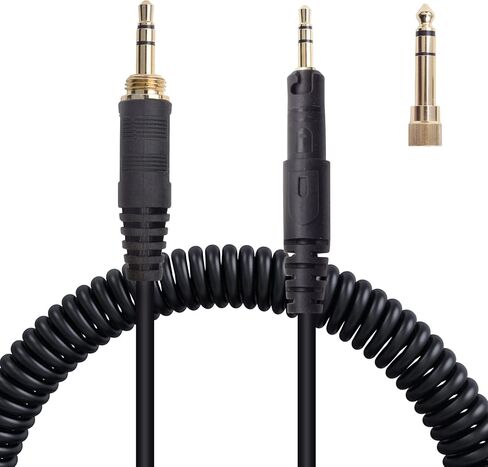 كيبل بديل ATH-M50x، سلك AUX ملفوف متوافق مع اوديو تكنيكا ATH-M40x、ATH-M50x、ATH-M60x、ATH-M70x مع محول 6.35 ملم (4 قدم يمتد الى 10 قدم) in Saudi Arabia