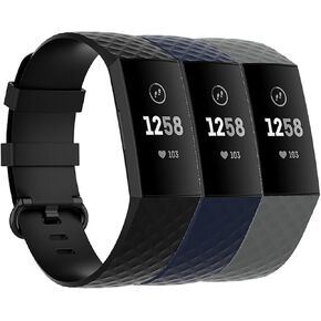 Kyweel 3 Packs Silicone Tape Fitbit Charge 4/Fitbit Charge 3/Charge 3 SE Replacement Wrist Strap For Men And Women Small Large in Kuwait