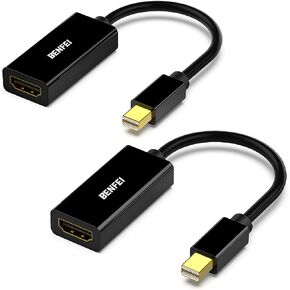 BENFEI Mini DisplayPort to HDMI Adapter 2 Pack, Mini DP(Thunderbolt) to HDMI Converter Gold-Plated Cord Compatible for MacBook Pro, MacBook Air, Mac mini, Microsoft Surface Pro 3/4, etc in Saudi Arabia