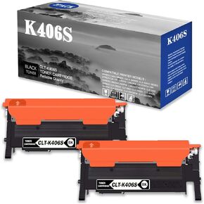 خرطوشة حبر سوداء متوافقة مع K406S CLT-K406S لحبر طابعة Samsung Xpress C410W C460W C460FW C412W/C413W. (2 أسود) in Kuwait