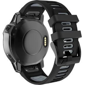 OVERSTEP Compatible with Fenix 6X Watch Band 26mm QuickFit Silicone Strap for Garmin Fenix 7X/Fenix 6X Pro/Fenix 5X/Fenix 5X Plus/Descent Mk2, Mk2i Smartwatch(Army Green-Black) in Kuwait