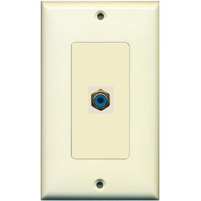 RiteAV - 1 RCA Blue for Subwoofer Audio Port Wall Plate Decorative - Black in Kuwait