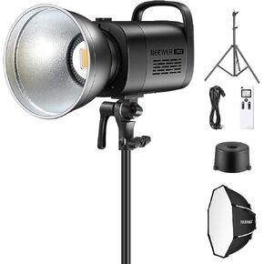 NEEWER CB60 60W 2.4G LED Video Light Kit, 5600K COB Daylight Continuous Output Lighting with Remote/Bowens Mount/Softbox/Light Stand, 6500Lux/1m CRI97+ for Studio/Outdoor Photography Video Recording in Kuwait