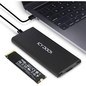 ICY DOCK M.2 NVMe to USB 3.2 Gen 2 (10Gbps) Enclosure Adapter Thunderbolt 3 / 4 Port Compatible Includes USB-C / 3.0 Cables (Supports M.2 NVMe SSDs 22110 2280 2260 2242) | ICYNano MB861U31-1M2B in Kuwait