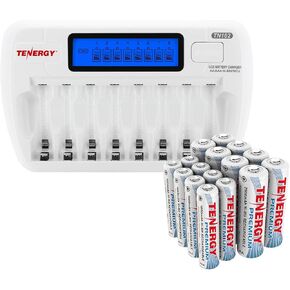 Tenergy TN162 8-Bay Smart LCD Battery Charger for Rechargeable AA/AAA NiMH/NiCd Batteries in Kuwait