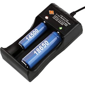 Universal Battery Charger, Fast Charging Function with LED Display, 2-Slot Smart Battery Charger for 18650 16340 14500 18350 Rechargeable Batteries(No Battery) in Kuwait