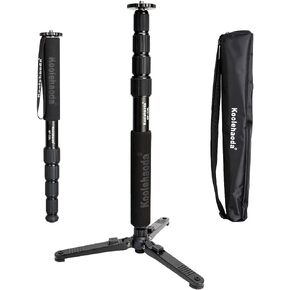 Koolehaoda Camera Monopod, 67" / 171cm Aluminum Telescoping Monopods with Tripod Stand Compatible for DSLR Cameras, 22 lbs Load Capacity. (MP-325L+KM3) in Kuwait