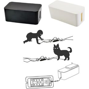 Cabilock Box Electric Wire Computer Cable Manager Storage Box Junction Box Charging Cable Plug Board Computer Charging line Organizer Power Supply Cables Wire Strip Organizer