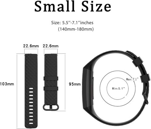 Kyweel 3 Packs Silicone Tape Fitbit Charge 4/Fitbit Charge 3/Charge 3 SE Replacement Wrist Strap For Men And Women Small Large in Kuwait