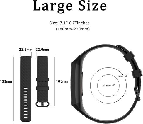 Kyweel 3 Packs Silicone Tape Fitbit Charge 4/Fitbit Charge 3/Charge 3 SE Replacement Wrist Strap For Men And Women Small Large in Kuwait