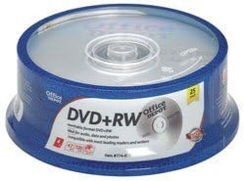 أوفيس ديبوت 774-072 DVD+RW 4.7 جيجابايت (120 دقيقة) عبوة من 25 قطعة in Saudi Arabia