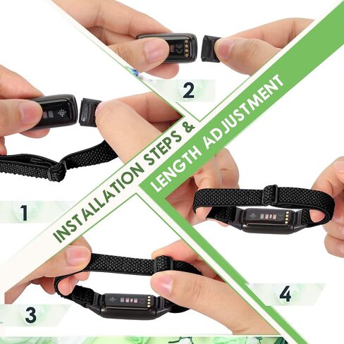 Enkic Elastic Nylon Bands Only Compatible with Fitbit Luxe Bands for Women Men, Breathable Adjustable Sport Loop Wristband Replacement Woven Soft Stretchy Straps for Fitbit Luxe - 5Pack in Kuwait