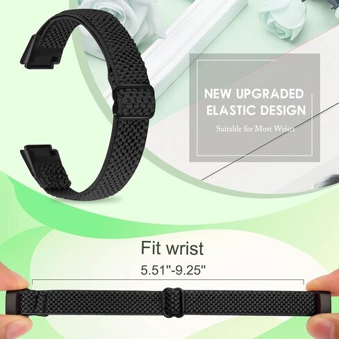 Enkic Elastic Nylon Bands Only Compatible with Fitbit Luxe Bands for Women Men, Breathable Adjustable Sport Loop Wristband Replacement Woven Soft Stretchy Straps for Fitbit Luxe - 5Pack in Kuwait