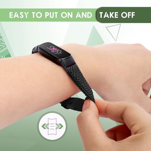 Enkic Elastic Nylon Bands Only Compatible with Fitbit Luxe Bands for Women Men, Breathable Adjustable Sport Loop Wristband Replacement Woven Soft Stretchy Straps for Fitbit Luxe - 5Pack in Kuwait