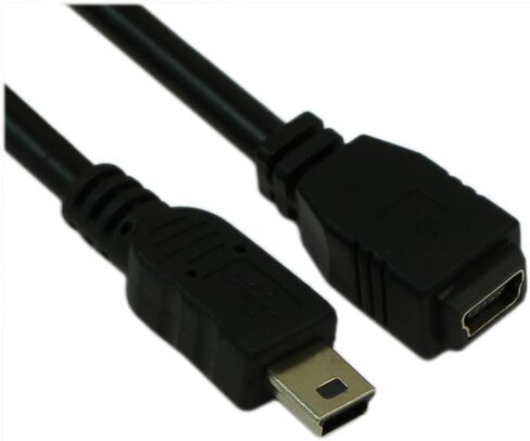 MyCableMart 6inch USB 2.0 Certified 480Mbps Mini-B/5-Pin Male/Female Extension Cable in Kuwait