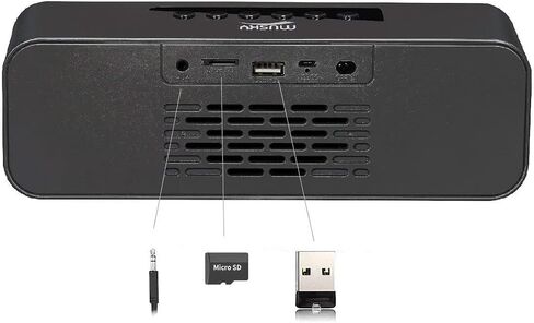 Portable Bluetooth Stereo Speaker, 10W Acoustic Drivers, Dual Subwoofer, FM Radio & Handsfree Speakerphone, Micro SD Card & USB & AUX Slots for Smart Phone, MP3, MP4, iPad, Tablet & More in Saudi Arabia