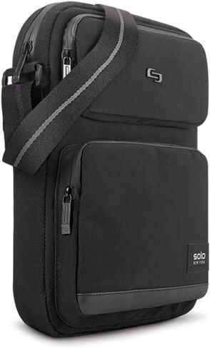 Solo New York Universal Tablet Sling Bag for Women & Men - Crossbody Bag for Travel, Walking, & Hiking, Adjustable Shoulder Strap, Front Zippered Pocket, Fits 12.9" Tablets - Ludlow, Black in Kuwait