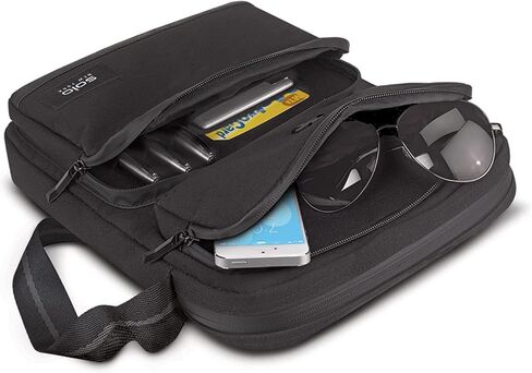 Solo New York Universal Tablet Sling Bag for Women & Men - Crossbody Bag for Travel, Walking, & Hiking, Adjustable Shoulder Strap, Front Zippered Pocket, Fits 12.9" Tablets - Ludlow, Black in Kuwait