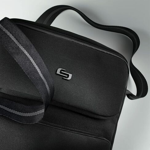 Solo New York Universal Tablet Sling Bag for Women & Men - Crossbody Bag for Travel, Walking, & Hiking, Adjustable Shoulder Strap, Front Zippered Pocket, Fits 12.9" Tablets - Ludlow, Black in Kuwait