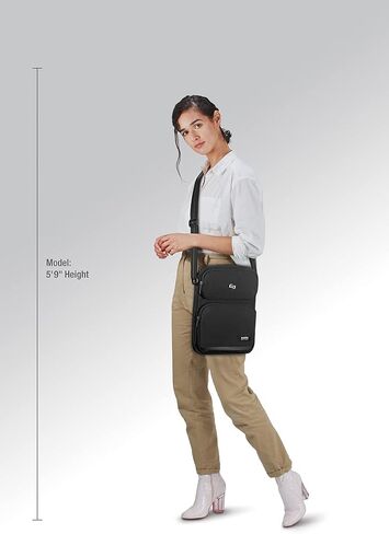 Solo New York Universal Tablet Sling Bag for Women & Men - Crossbody Bag for Travel, Walking, & Hiking, Adjustable Shoulder Strap, Front Zippered Pocket, Fits 12.9" Tablets - Ludlow, Black in Kuwait