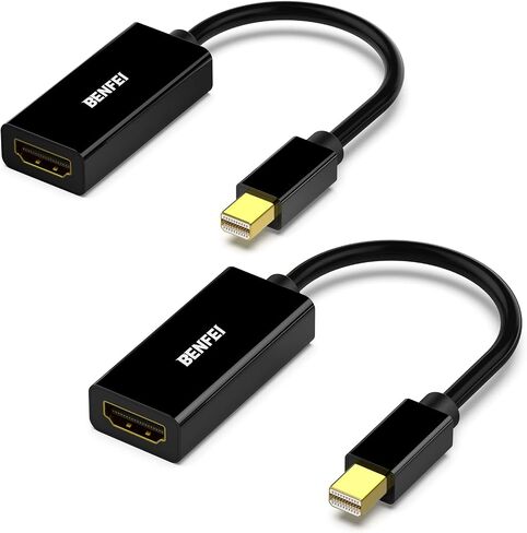 BENFEI Mini DisplayPort to HDMI Adapter 2 Pack, Mini DP(Thunderbolt) to HDMI Converter Gold-Plated Cord Compatible for MacBook Pro, MacBook Air, Mac mini, Microsoft Surface Pro 3/4, etc in Kuwait