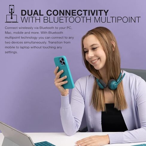 JLab Go Work Pop, On-Ear Wireless Headset, Bluetooth Multipoint, Noise Canceling Boom Mic, Lilac in Kuwait