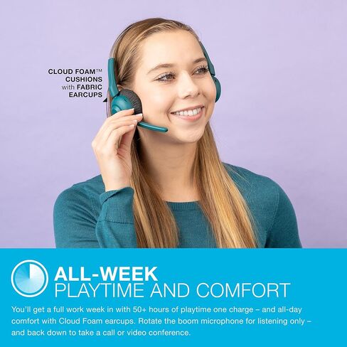 JLab Go Work Pop, On-Ear Wireless Headset, Bluetooth Multipoint, Noise Canceling Boom Mic, Lilac in Kuwait