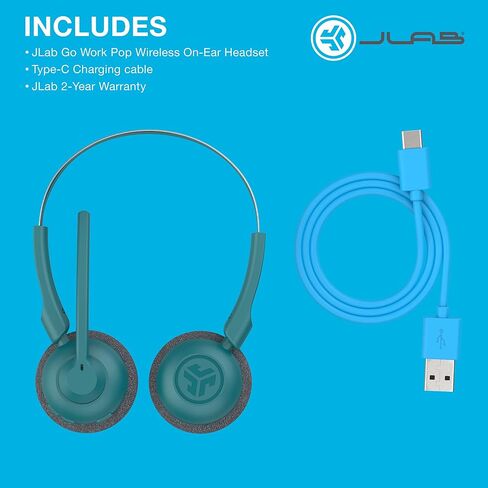 JLab Go Work Pop, On-Ear Wireless Headset, Bluetooth Multipoint, Noise Canceling Boom Mic, Lilac in Kuwait