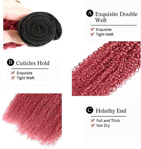Brazilian Pink Kinky Curly Bundles Ombre Curly Human Hair Bundles 2 Tone Black and Pink Bundles 18 20 22 Inch Real Virgin Pink Curly Bundle Human Hair Weaves Remy Human Hair Extensions in Saudi Arabia