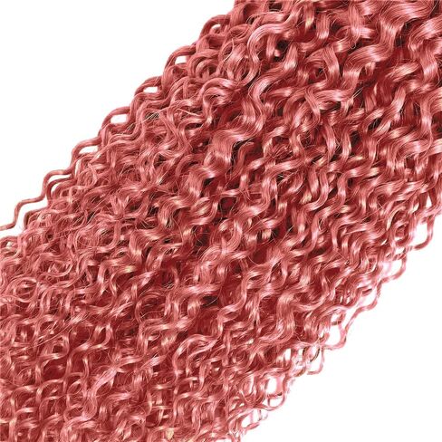 Brazilian Pink Kinky Curly Bundles Ombre Curly Human Hair Bundles 2 Tone Black and Pink Bundles 18 20 22 Inch Real Virgin Pink Curly Bundle Human Hair Weaves Remy Human Hair Extensions in Saudi Arabia