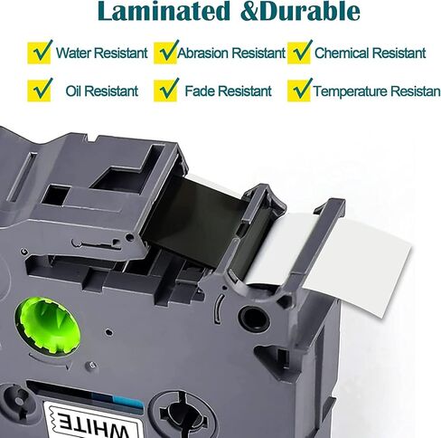 Compatible Label Tape Replacement for Brother Label Maker Tape TZe-241 TZe241 TZ-241 TZ241 TZe Tape 18mm 0.7 Laminated White for P Touch PTD400 PTD600 PTP750W PT1880,Black on White,5 Pack in Kuwait