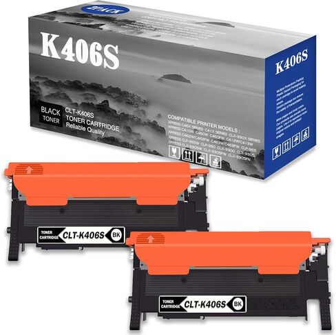 خرطوشة حبر سوداء متوافقة مع K406S CLT-K406S لحبر طابعة Samsung Xpress C410W C460W C460FW C412W/C413W. (2 أسود) in Kuwait