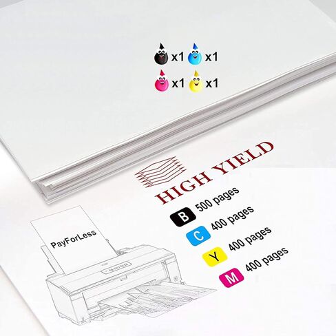 222XL معاد تصنيعها لخراطيش حبر Epson 222 Epson T222XL Epson 222 XL for Expression Home Epson XP-5200 Workforce Epson WF-2960 Prinetrs 4pack (أسود سماوي أرجواني أصفر) in Kuwait