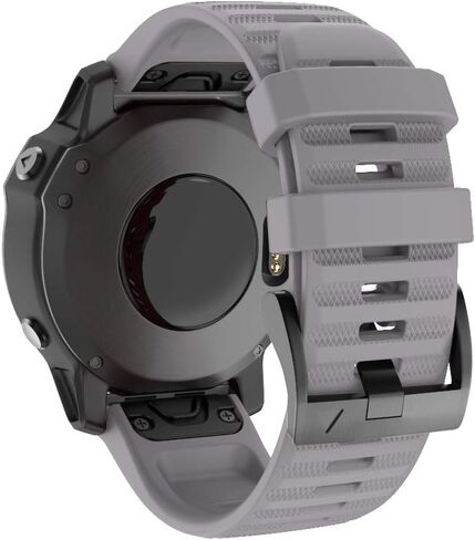 سوار ساعة ISABAKE لـ Garmin Fenix ​​6X/6X Pro، أساور معصم سريعة التركيب 26 مم، متوافقة مع Fenix ​​6X/6X Pro Fenix ​​5X/5X Plus Fenix ​​3/3 HR (رمادي) in Kuwait