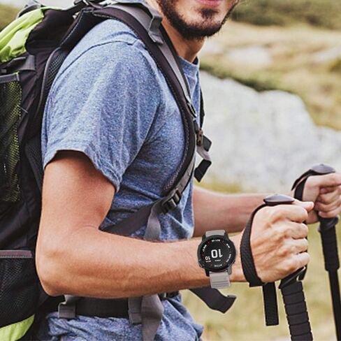 سوار ساعة ISABAKE لـ Garmin Fenix ​​6X/6X Pro، أساور معصم سريعة التركيب 26 مم، متوافقة مع Fenix ​​6X/6X Pro Fenix ​​5X/5X Plus Fenix ​​3/3 HR (رمادي) in Kuwait